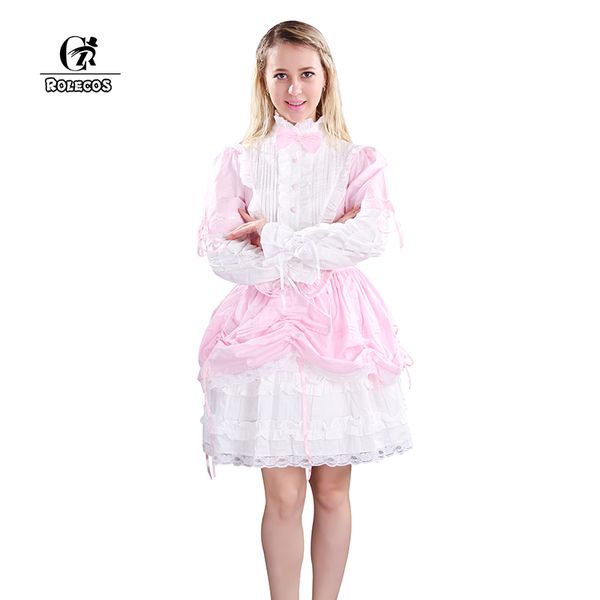 rolecos brand women lolita dress color pink white patchwork long sleeve ruffles hem cosplay costumes vintage women party dresses, Black;red
rolecos brand women lolita dress color pink white patchwork long sleeve ruffles hem cosplay costumes vintage women party dresses, Black;red