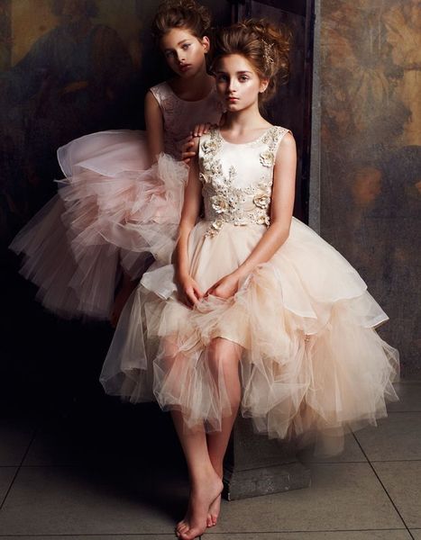 stylish tiered high low flower girl dresses for wedding beaded jewel neck appliqued pageant gowns tulle first communion dress, White;blue
stylish tiered high low flower girl dresses for wedding beaded jewel neck appliqued pageant gowns tulle first communion dress, White;blue