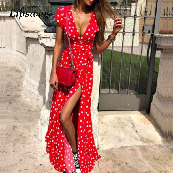 lipswag women polka dot high split dress summer v-neck beach boho dress short sleeve sashes maxi long dresses plus size, Black;gray
lipswag women polka dot high split dress summer v-neck beach boho dress short sleeve sashes maxi long dresses plus size, Black;gray