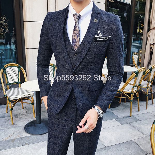 men's suits & blazers england classic square slim fit suit three piece male groom, White;black
men's suits & blazers england classic square slim fit suit three piece male groom, White;black
