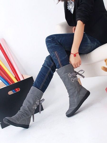 suede leather women shoes lace up mid-calf boots flat heels round toes warm winter short boots ghn78, Black
suede leather women shoes lace up mid-calf boots flat heels round toes warm winter short boots ghn78, Black