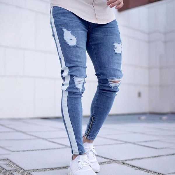 тощий карандаш молния slim fit мужские джинсы мода уничтожить отверстие рваные демин брюки мужские летние модные днища стрейч, Blue
тощий карандаш молния slim fit мужские джинсы мода уничтожить отверстие рваные демин брюки мужские летние модные днища стрейч, Blue