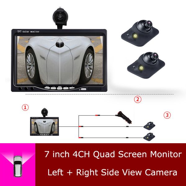 3 in 1 car left and right side view system with 7" split quad tft lcd monitor hd led /night vision waterproof camera
3 in 1 car left and right side view system with 7" split quad tft lcd monitor hd led /night vision waterproof camera
