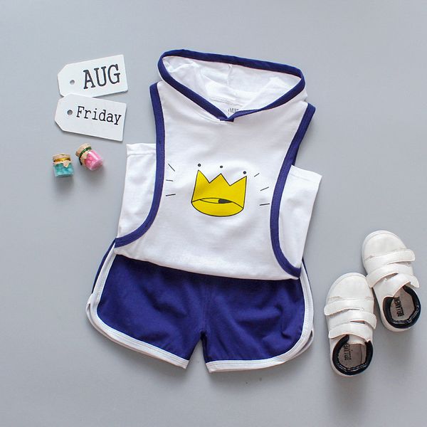 fashion kids summer cotton sleeveless vest suits 1-4t baby boys& girls hooded cartoon crown clothing children t-shirts+short pants=2pcs/set, White
fashion kids summer cotton sleeveless vest suits 1-4t baby boys& girls hooded cartoon crown clothing children t-shirts+short pants=2pcs/set, White