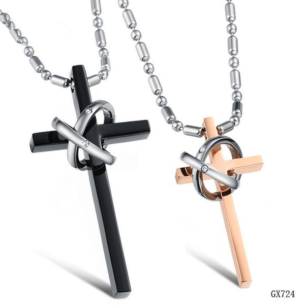 new fashion personality creative titanium steel cross double necklace jewelry pendant gift, Silver
new fashion personality creative titanium steel cross double necklace jewelry pendant gift, Silver