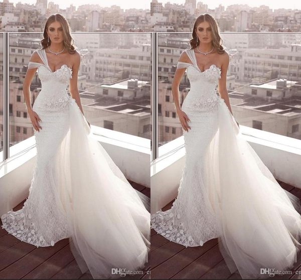 new arrival full lace mermaid wedding dresses one shoulder backless wedding dress bridal gowns with detachable train vestidos de noiva, White
new arrival full lace mermaid wedding dresses one shoulder backless wedding dress bridal gowns with detachable train vestidos de noiva, White
