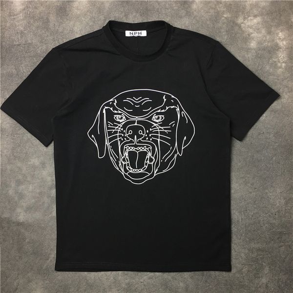 men dog pattern printed designer tshirts summer male female crew neck short sleeve solid color tees, White;black
men dog pattern printed designer tshirts summer male female crew neck short sleeve solid color tees, White;black
