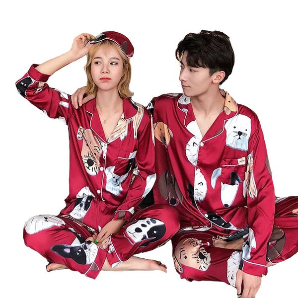 lovers pajamas women silk stain sleepwear bighead dog printed leisure women poplin pijama set turn-down collar housewear, Black;red
lovers pajamas women silk stain sleepwear bighead dog printed leisure women poplin pijama set turn-down collar housewear, Black;red