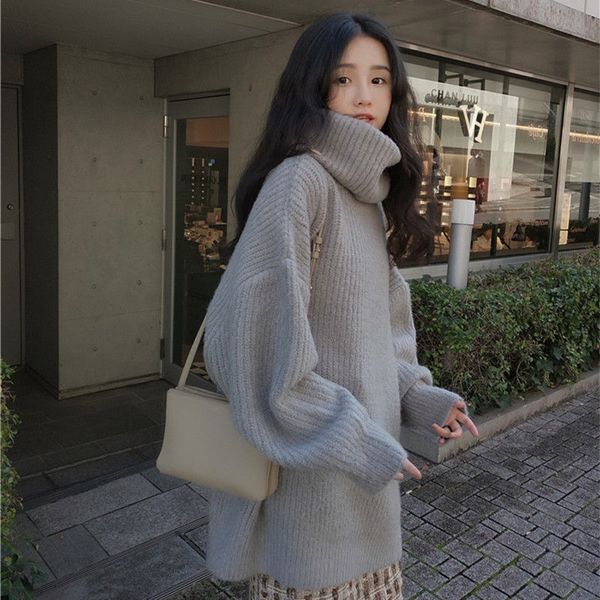 2020 new women retro turtleneck knitted long pullover autumn winter casual loose solid sweaters casual knitting jumper pull a124, White;black
2020 new women retro turtleneck knitted long pullover autumn winter casual loose solid sweaters casual knitting jumper pull a124, White;black