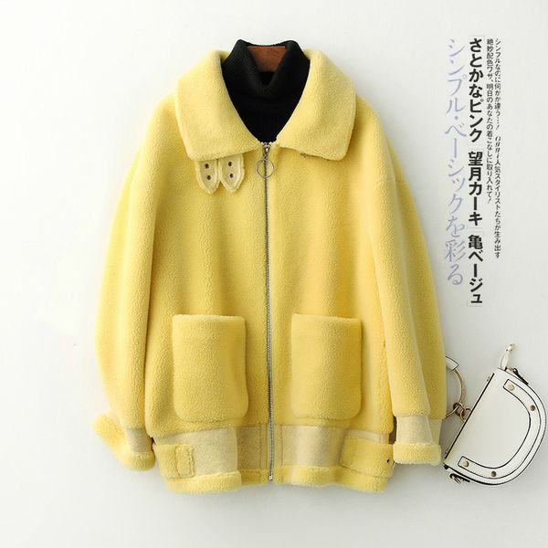 real fur coat female autumn winter clothes 2020 korean vintage streetwear sheep shearing jacket women wool fur hiver 188200, Black
real fur coat female autumn winter clothes 2020 korean vintage streetwear sheep shearing jacket women wool fur hiver 188200, Black