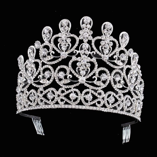 2019 new big european bride wedding tiara crowns silver plated austrian crystal large queen tiara wedding hair accessories t-002, Golden;white
2019 new big european bride wedding tiara crowns silver plated austrian crystal large queen tiara wedding hair accessories t-002, Golden;white