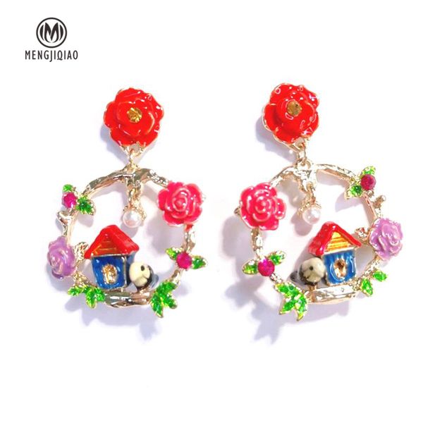 mengjiqiao new baroque style colorful flower wreath dangle earrings for women cute house vintage drop pendientes mujer moda, Silver
mengjiqiao new baroque style colorful flower wreath dangle earrings for women cute house vintage drop pendientes mujer moda, Silver