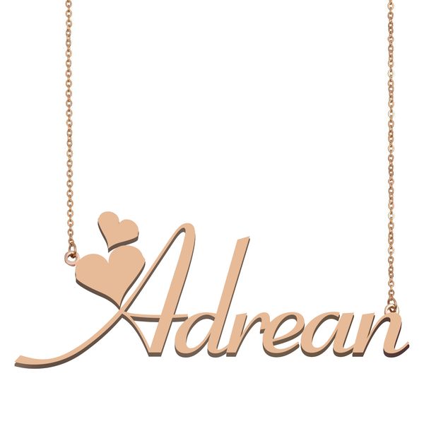 Adrean Name Necklace Pendant for Women Girls Birthday Gift Custom Nameplate Children Best Friends Jewelry 18k Gold Plated Stainless Steel, Silver
Adrean Name Necklace Pendant for Women Girls Birthday Gift Custom Nameplate Children Best Friends Jewelry 18k Gold Plated Stainless Steel, Silver