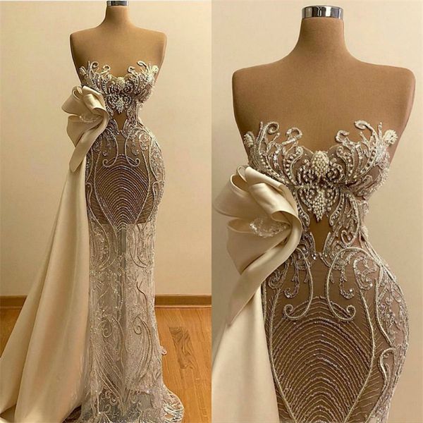 luxury illusion mermaid evening dresses strapless sleeveless ruched satin party dress appliqued sequins beaded sweep train prom gown, Black;red
luxury illusion mermaid evening dresses strapless sleeveless ruched satin party dress appliqued sequins beaded sweep train prom gown, Black;red