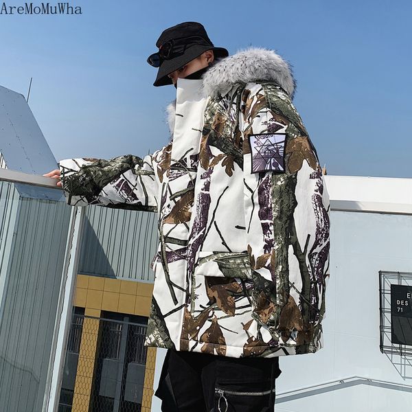 aremomuwha 2019 winter hooded jacket men's trend couple big fur collar braids hip hop camouflage cotton clothing winter qx1383, Black
aremomuwha 2019 winter hooded jacket men's trend couple big fur collar braids hip hop camouflage cotton clothing winter qx1383, Black