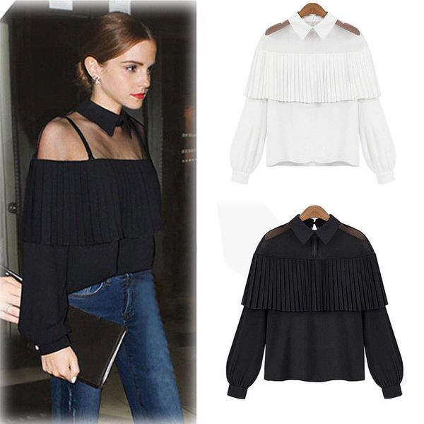 Spring Women Ladies Fashion Formal Casual Lace Chiffon Patchwork Long Sleeve Tassel Solid Shirt Blouse Loose Tops 2 Color
Spring Women Ladies Fashion Formal Casual Lace Chiffon Patchwork Long Sleeve Tassel Solid Shirt Blouse Loose Tops 2 Color
