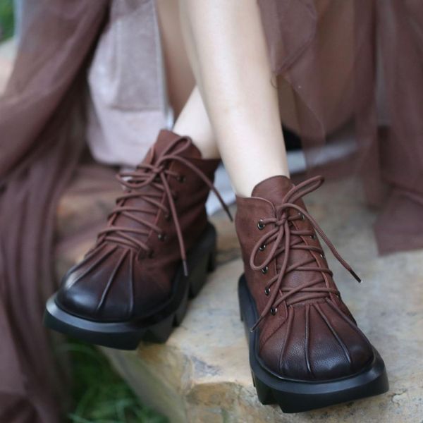 artdiya original autumn and winter new retro women boots handmade genuine leather round toe lace up ankle boots casual plush, Black
artdiya original autumn and winter new retro women boots handmade genuine leather round toe lace up ankle boots casual plush, Black