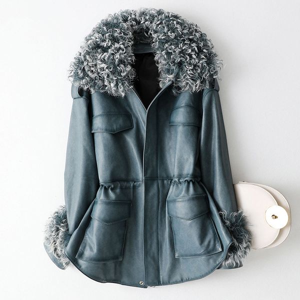 jacket leather real winter coat women lamb fur collar korean down jacket women genuine sheepskin coat veste femme my4752, Black
jacket leather real winter coat women lamb fur collar korean down jacket women genuine sheepskin coat veste femme my4752, Black