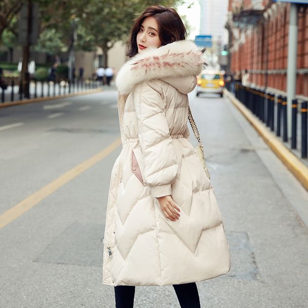 big real fur collar 2019 winter coat women hooded female long down parka warm slim snow outwear white duck down jackets coat, Black
big real fur collar 2019 winter coat women hooded female long down parka warm slim snow outwear white duck down jackets coat, Black