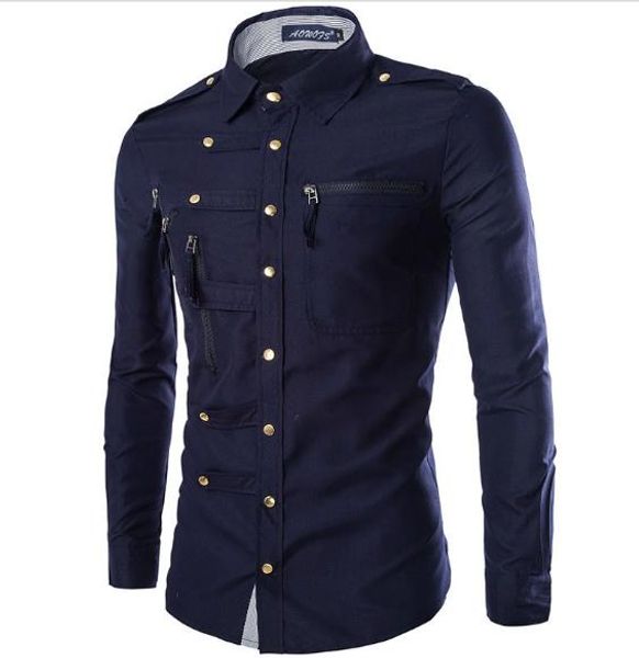 men designer shirts casual solid color lapel neck slim shirts fashion mulit buttons shirts men clothing, White;black
men designer shirts casual solid color lapel neck slim shirts fashion mulit buttons shirts men clothing, White;black