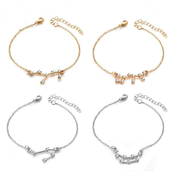 designer 12 zodiac bracelet diamond alloy silver gold plated constellation chain wristbands fashion jewelry accessories wholesale, Golden;silver
designer 12 zodiac bracelet diamond alloy silver gold plated constellation chain wristbands fashion jewelry accessories wholesale, Golden;silver