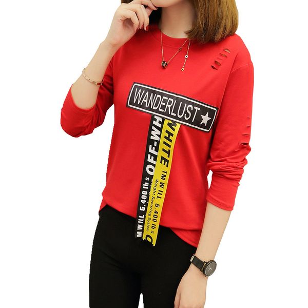 2019 women t shirt harajuku long sleeve fashion letters printing tshirt female loose white red casual t-shirt tees
2019 women t shirt harajuku long sleeve fashion letters printing tshirt female loose white red casual t-shirt tees