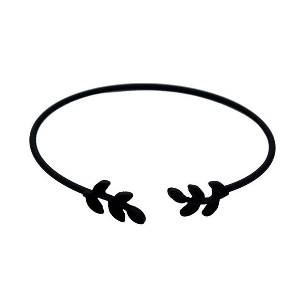 women girl elegant metal cuff bracelets vintage sweet leaf open adjustable bangles, Black
women girl elegant metal cuff bracelets vintage sweet leaf open adjustable bangles, Black