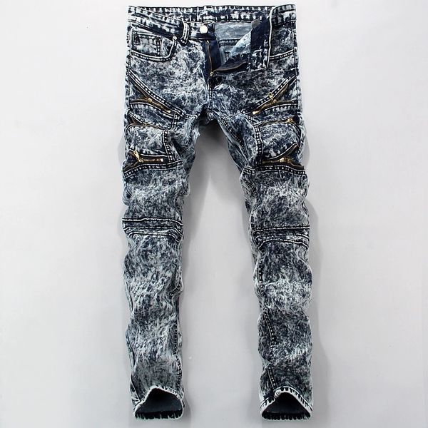 new men's trousers fashion washed white zipper motorcycle pants men trend high street snowflake feet pants designer jeans, Blue
new men's trousers fashion washed white zipper motorcycle pants men trend high street snowflake feet pants designer jeans, Blue
