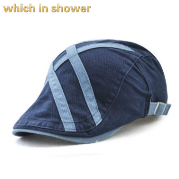 which in shower striped beret women men cotton flat cap casual duckbill peaked cap male female newsboy hat, Blue;gray
which in shower striped beret women men cotton flat cap casual duckbill peaked cap male female newsboy hat, Blue;gray