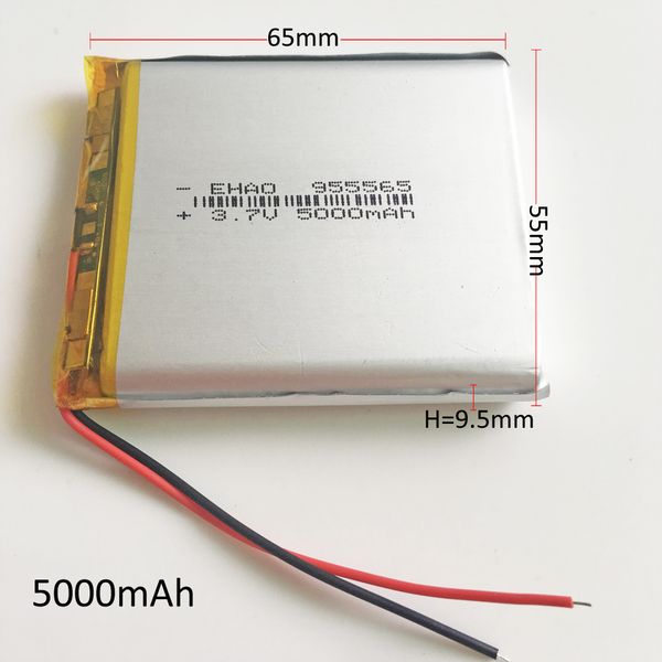 model 955565 3.7v 5000mah lithium polymer li-po rechargeable battery for dvd pad mobile phone gps power bank camera e-books recoder tv box
model 955565 3.7v 5000mah lithium polymer li-po rechargeable battery for dvd pad mobile phone gps power bank camera e-books recoder tv box