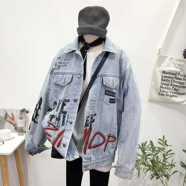 women's jackets autumn harajuku graffiti letters print washed black jeans jacket hip-hop style loose oversized couple jean streetwear, Black;brown
women's jackets autumn harajuku graffiti letters print washed black jeans jacket hip-hop style loose oversized couple jean streetwear, Black;brown
