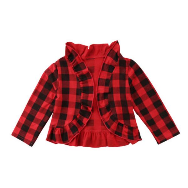baby kids girls spring checked ruffles blouses long sleeve autumn jacket clothes tracksuit, White;black
baby kids girls spring checked ruffles blouses long sleeve autumn jacket clothes tracksuit, White;black
