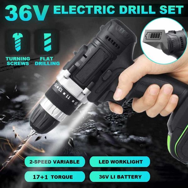 rechargeable 36v electric drill set double-speed screwdriver flat drilling power tools with digital display led working light
rechargeable 36v electric drill set double-speed screwdriver flat drilling power tools with digital display led working light