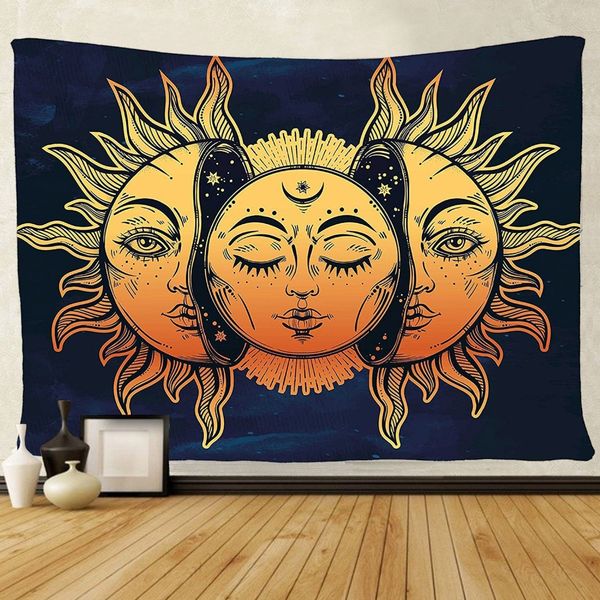 sun and moon patterned tapestry wall hanging home decor mandala tapestry home decor