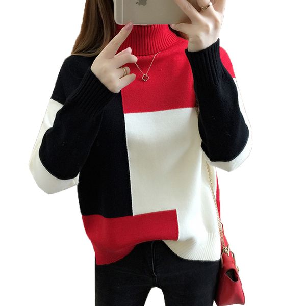 women's sweaters knitted sweater women 2021 turtleneck winter jumper korean pullover casual warm loose bottoming shirt r43, White;black
women's sweaters knitted sweater women 2021 turtleneck winter jumper korean pullover casual warm loose bottoming shirt r43, White;black