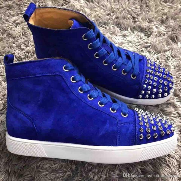 blue suede genuine leather high red bottom homme sneakers with spikes sneakers shoes luxury men's party wedding dress casual trainers, Black
blue suede genuine leather high red bottom homme sneakers with spikes sneakers shoes luxury men's party wedding dress casual trainers, Black