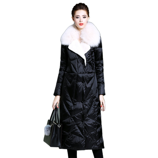 new down coat women 2020 winter fashion big fur collar thick long down jacket parka windproof warm outerwear, Black
new down coat women 2020 winter fashion big fur collar thick long down jacket parka windproof warm outerwear, Black