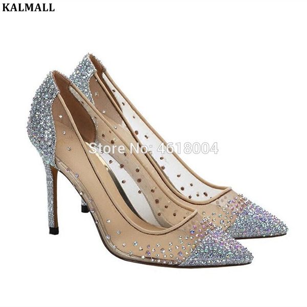 kalmall wedding shoes women crystal bling high heels slip on mesh rhinestone pumps pointed toe diamonds shoes party heels, Black
kalmall wedding shoes women crystal bling high heels slip on mesh rhinestone pumps pointed toe diamonds shoes party heels, Black