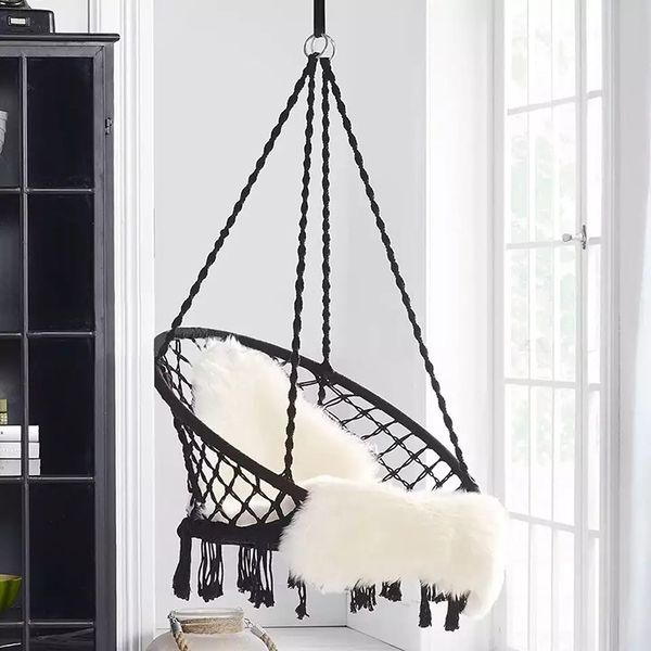 nordic style round hammock anti-rollover swing rope outdoor indoor hanging tassel hanging chair garden seat for child adult
nordic style round hammock anti-rollover swing rope outdoor indoor hanging tassel hanging chair garden seat for child adult