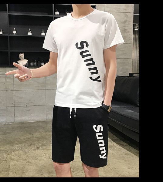 sunny letter summer mens tracksuits loose casual mens two piece sets o neck short sleeve slim mens short pants suits, Gray
sunny letter summer mens tracksuits loose casual mens two piece sets o neck short sleeve slim mens short pants suits, Gray