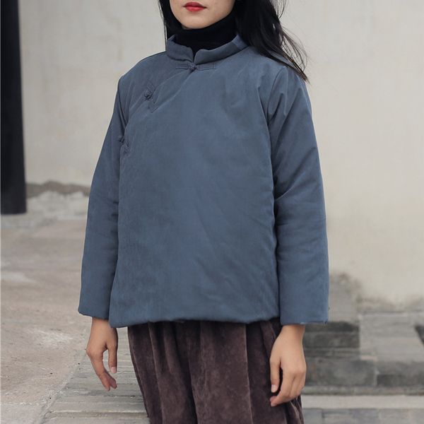 chinese style winter parkas women coats stand button solid color 2019 warm retro women cloths long sleeve parkas coat, Black
chinese style winter parkas women coats stand button solid color 2019 warm retro women cloths long sleeve parkas coat, Black