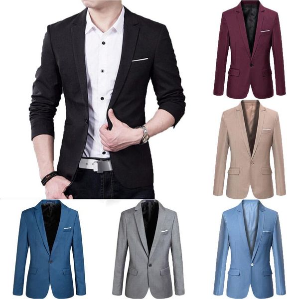 fashion men casual solid slim fit formal one button suit blazer coat jacket blazer, White;black
fashion men casual solid slim fit formal one button suit blazer coat jacket blazer, White;black