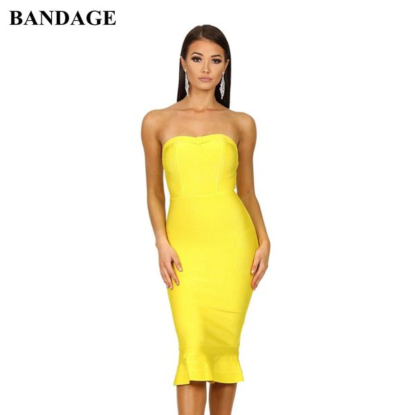 bandage yellow new women vestidos strapless mermaid bandage dress elegant party bodycon vestidos midi christmas xmas eve dress, Black;pink
bandage yellow new women vestidos strapless mermaid bandage dress elegant party bodycon vestidos midi christmas xmas eve dress, Black;pink