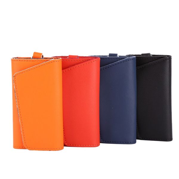 

pu leather keychain men women key holder organizer pouch cow split car key bag wallet housekeeper case mini card bag