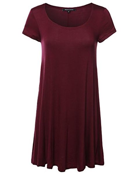made by emma mbe women's every day basic stripe & solid short sleeve tee dress, Black;gray
made by emma mbe women's every day basic stripe & solid short sleeve tee dress, Black;gray