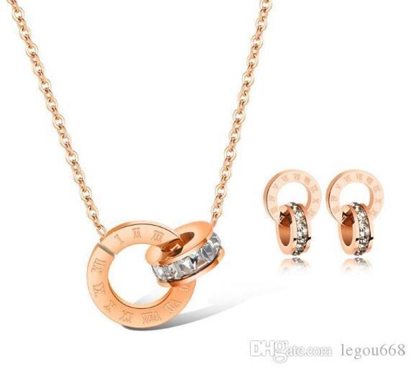 luxury jewelry designer jewelry sets for women rose gold color double rings earings necklace titanium steel sets fasion wl1147, Silver
luxury jewelry designer jewelry sets for women rose gold color double rings earings necklace titanium steel sets fasion wl1147, Silver