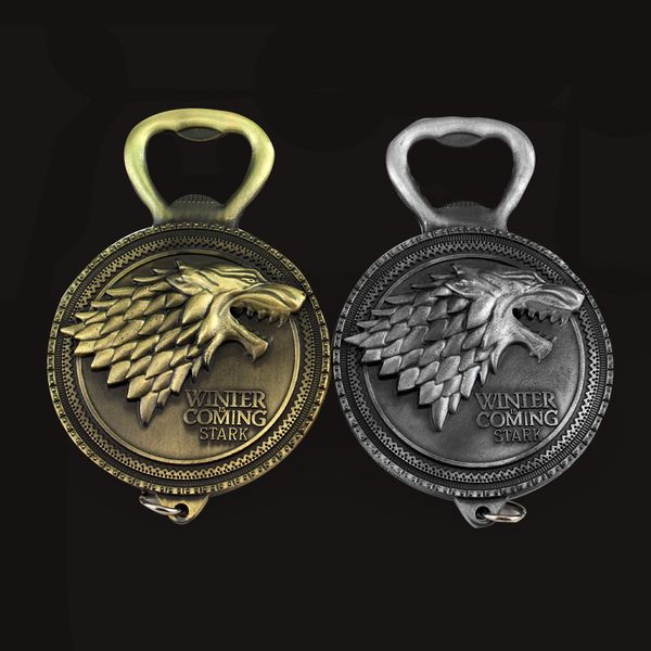 bottle opener alloy keychain house stark winter is coming wolf keyring men cool car keyring souvenir gift, Silver
bottle opener alloy keychain house stark winter is coming wolf keyring men cool car keyring souvenir gift, Silver