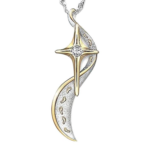 women dual color footprints cross engraved rhinestone inlaid pendant necklace new, Silver
women dual color footprints cross engraved rhinestone inlaid pendant necklace new, Silver