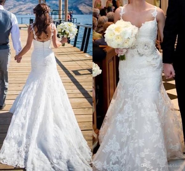 2019 lace mermaid wedding dresses spaghetti sweep train garden country chapel bridal gowns boho vestido de novia plus size, White
2019 lace mermaid wedding dresses spaghetti sweep train garden country chapel bridal gowns boho vestido de novia plus size, White