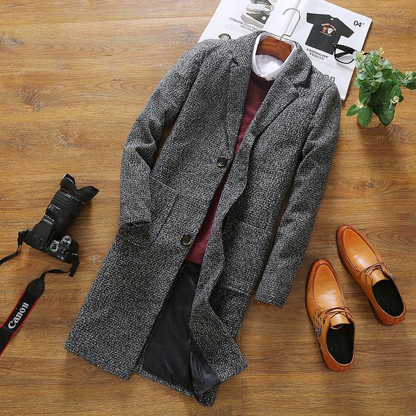 2019 new winter wool coat men leisure long sections woolen coats men's pure color casual fashion jackets / casual men overcoat, Black
2019 new winter wool coat men leisure long sections woolen coats men's pure color casual fashion jackets / casual men overcoat, Black